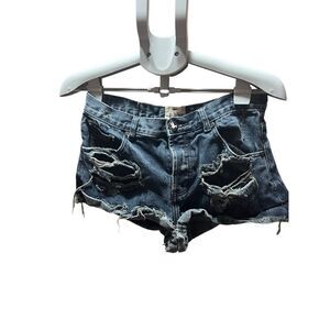 One by One teaspoon dark blue distressed shorts sz 27